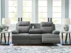 Ashley Furniture PC9140689 Ashley Furniture PC9140689 Side-Swipe - Reclining Sofa With Drop Down Table - Charcoal