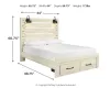 Ashley Furniture B192/31/36/57/54S/96 Ashley Furniture B192/31/36/57/54S/96 Cambeck - 5 Pc. - Dresser, Mirror, Queen Panel Bed with 2 Storage Drawers - Whitewash