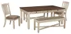 Ashley Furniture D647/25/01(2)/00(2) Ashley Furniture D647/25/01(2)/00(2) Bolanburg - 5 Pc. - Dining Room Table, 2 Side Chairs, Bench (2) - Beige