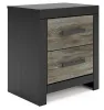 Ashley Furniture PCB1118-92 Broachmyn - Two Drawer Night Stand - Black / Gray