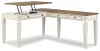Ashley Furniture H743H2 Realyn - L Shaped Desk With Lift Top - White / Brown
