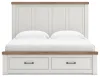 Ashley Furniture B4615B17 Ashley Furniture B4615B17 Savonport - King Panel Storage Bed With Storage Footboard And 2 Under Bed Storage Units - White / Brown