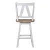 Liberty Furniture 62WH-B250324 Liberty Furniture 62WH-B250324 Lindsey Farm - Counter Height Swivel Chair - Weathered White & Sandstone