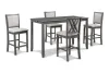 New Classic D3651-60CS-GRY Amy - 5 Piece Counter Dining Set (Table With Storage & 4 Chairs) - Gray