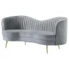 CoasterEssence 506865 Sophia - Upholstered Channel Tufted Loveseat - Gray