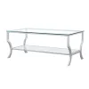 CoasterEssence 720338 Saide - Rectangular Glass Top Coffee Table - Chrome