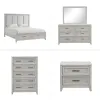 New Classic 00-2442-25C New Classic 00-2442-25C Fiona - 6/0 California King 5 Piece Bedroom Set (Bed & Dresser & Mirror & Chest & Nightstand) - Gray