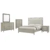 New Classic 00-B1248-15C New Classic 00-B1248-15C Lennox - 6/6 King 5 Piece Bedroom Set (Bed, Dresser, Mirror, Chest, Nightstand) - Gray / Silver