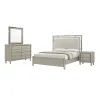New Classic 00-B1248-24N New Classic 00-B1248-24N Lennox - 6/0 California King 4 Piece Bedroom Set (Bed, Dresser, Mirror, Nightstand) - Gray / Silver