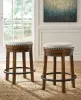 Ashley Furniture D546-124 Valebeck - UPH Swivel Stool  - Brown / Black