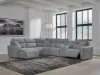 Ashley Furniture 65906S19 Ashley Furniture 65906S19 Modmax II - 6-Piece Power Reclining Sectional With LAF Press Back Power Chaise And Console - Salt And Pepper