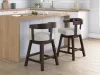 Ashley Furniture D596-224 Haddigan - Upholstered Swivel Barstool (Set of 2) - Dark Brown