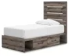 Ashley Furniture PCB2405B19 Graystorm - Twin Panel Bed With Storage - Brown Gray