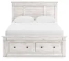 Ashley Furniture PCB1171B9 Ashley Furniture PCB1171B9 Makidern - Queen Panel Storage Bed With Under Bed Storage Unit And Storage Footboard - Whitewash