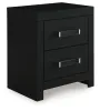 Ashley Furniture PCB1115-92 Maeling - Two Drawer Night Stand - Black