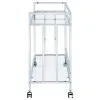 CoasterEssence 181382 Cara - 2-Tier Rectangular Glass Shelf Metal Bar Cart - Chrome