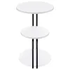 Coaster Fine Furniture 930071 Hilly - 3-Tier Round Accent Side Table - White And Black