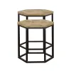 CoasterEssence 935844 Adger - 2 Piece Hexagonal Nesting Tables - Natural And Black