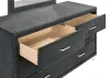 CoasterEveryday 223383M Melody - 6-Drawer Upholstered Dresser With Mirror - Gray