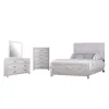 New Classic 00-3314-24C New Classic 00-3314-24C Biscayne - 6/0 Western King 4 Piece Bedroom Set (Bed & Dresser & Mirror & Chest) - Driftwood