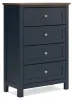 Ashley Furniture B414-45 Landocken - Four Drawer Chest - Brown / Blue