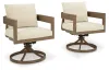 Ashley Furniture P671/625/601A(2)/602A Serene Bay - 7 Pc. - Dining Table, 4 Arm Chairs, 2 Swivel Chairs - Dark Brown