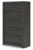 Ashley Furniture PCB3370-46 Fraluna - Five Drawer Chest - Charcoal