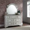 Liberty Furniture 244-BR-CPBDM Liberty Furniture 244-BR-CPBDM Magnolia Manor - 3 Piece Bedroom Set (California King Panel Bed, Dresser & Mirror) - Antique White