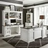 Liberty Furniture 417-HOJ-CDS Allyson Park - 3 Piece Home Office Set (Complete Desk) - Wirebrushed White / Charcoal