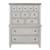 Liberty Furniture 824-BR-CPBDMCN Liberty Furniture 824-BR-CPBDMCN Heartland - 5 Piece Bedroom Set (California King Panel Bed, Dresser & Mirror, Chest, Nightstand) - Antique White / Tobacco Tops