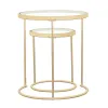 CoasterElevations 935936 Maylin - 2 Piece Round Glass Top Nesting Table Set - Gold