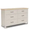 Riverside Furniture 79460 Glenndale - Six Drawer Dresser - Aged White / Wheat