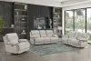 New Classic U5861-25P2-LBR Camden - Dual Reclining Console Loveseat With Power Headrest & Footrest - Beige / Brown