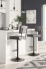 Ashley Furniture D119-630 Strumford - Tall Swivel Barstool (Set of 2) with Cushioned Back - Gray / Black