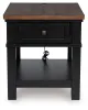 Ashley Furniture T664-3 Wildenauer - Rectangular End Table - Brown / Black