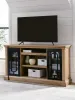Ashley Furniture W794-68 Wittenmyer - XL TV Stand With Fireplace Option - Natural / Black