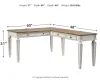 Ashley Furniture H743H1 Realyn - Home Office L Shaped Desk - White / Brown