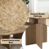 ACME LV05316 Markku - End Table With Natural Marble - Oak