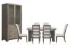 Pulaski Furniture P402230-KIT23 Pulaski Furniture P402230-KIT23 Anderson Park - Round Dining Table With 6 Upholstered Side Chairs And China Cabinet - Moose Trail / Frontier Brown