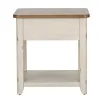 Liberty Furniture 652-OT1020 Farmhouse Reimagined - End Table With Basket - Antique White / Chestnut Tops