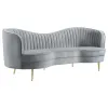 CoasterEssence 506864-S3 Sophia - 3 Piece Upholstered Channel Tufted Sofa Set - Gray