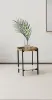 CoasterEssence 931218 Adhvik - Round Side Table With Marble Shelf - Natural And Black