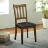 Furniture of America CM3771RT-3PK Blackwood - 3 Piece Round Dining Table Set - Walnut / Dark Brown