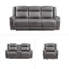 New Classic 20-2506-3NP New Classic 20-2506-3NP Enzo - 3 Piece Manual Sofa & Loveseat & Recliner - Gray