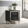 Coaster Fine Furniture 224992 Lucia - 2-Drawer Nightstand Bedside Table - Black