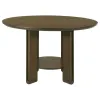 Coaster Fine Furniture 193660 Ottowa - Round Wood Dining Table With Shelf - Brown