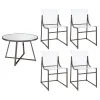 CoasterEveryday 120630-S5 Jillian - 5 Piece Round Mirror Top Dining Set - Black Nickel