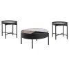 Coaster Fine Furniture 707898-S3 Ozella - 3 Piece Round Coffee And End Table Set - Sandy Black