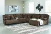 Ashley Furniture 92705S1 Ashley Furniture 92705S1 Top Tier - 6-Piece Reclining Sectional With Raf Press Back Chaise - Chocolate