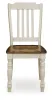 Ashley Furniture PCD616-01 Wirloni - Dining Room Side Chair (Set of 2) - Antique White / Brown